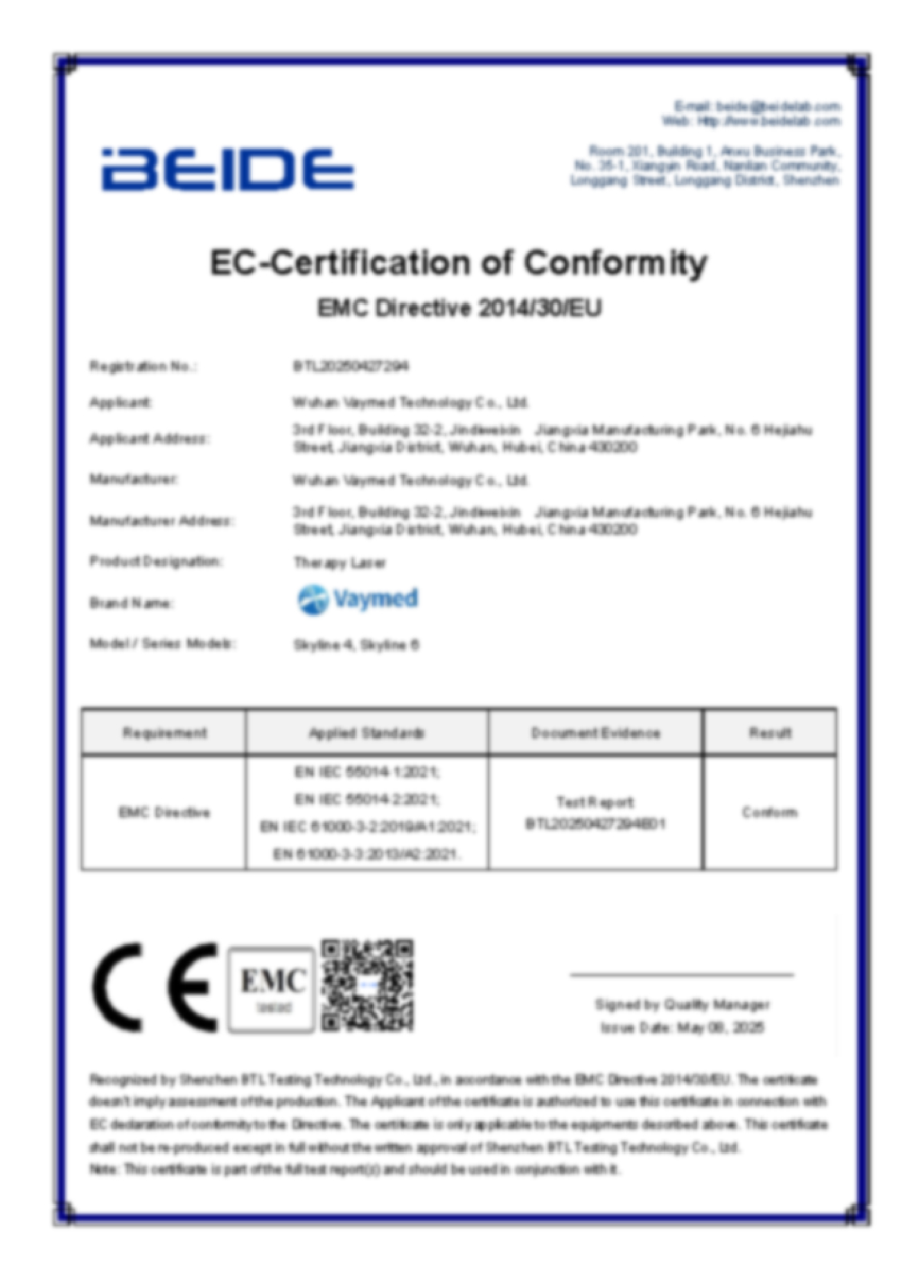 Vaymed Certificate - 2